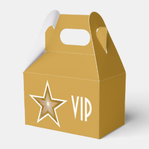 Gold Star print VIP gold favour box