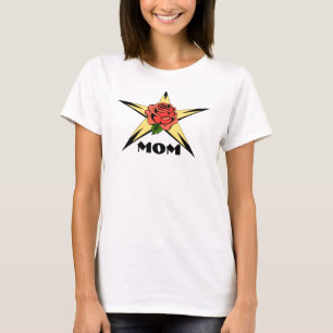 Gold Star Red Rose Mom T-Shirt