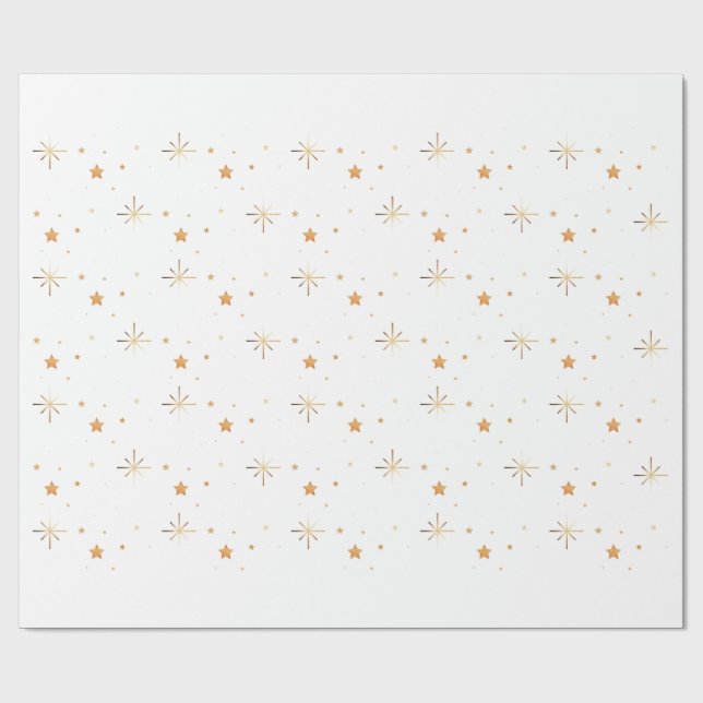 Gold Star Seamless Wrapping Paper (Flat)