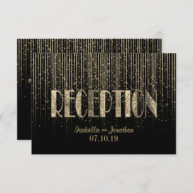 Gold Star Shower and Black - Reception Invitation (Front/Back)