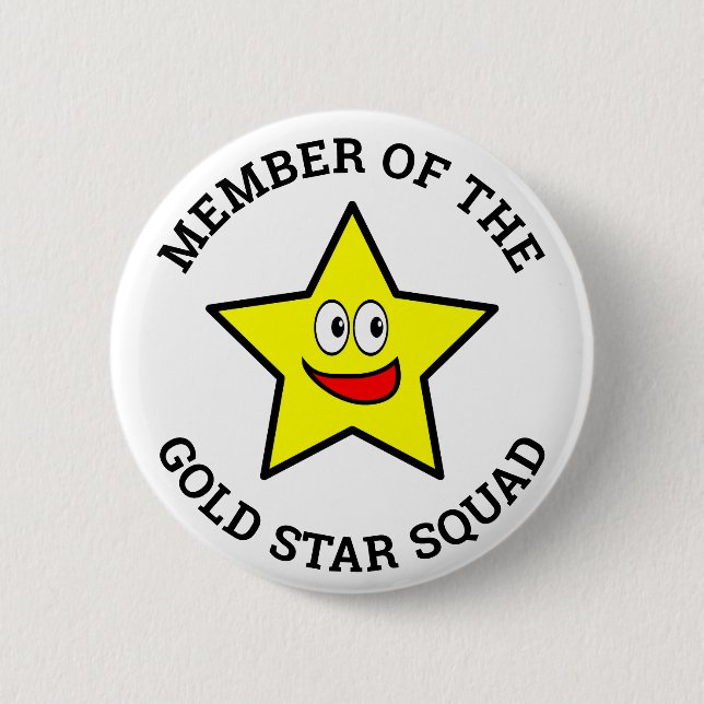 Gold Star Squad Member 2 Inch Round Button (Front)