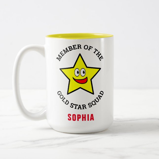 Gold Star Squad Member Two-Tone Coffee Mug (Left)