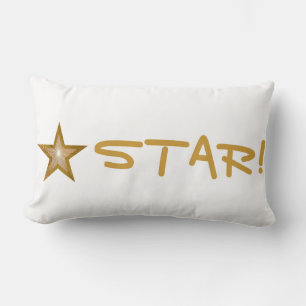 "Gold" Star 'STAR!' lancer oreiller lombaire blanc