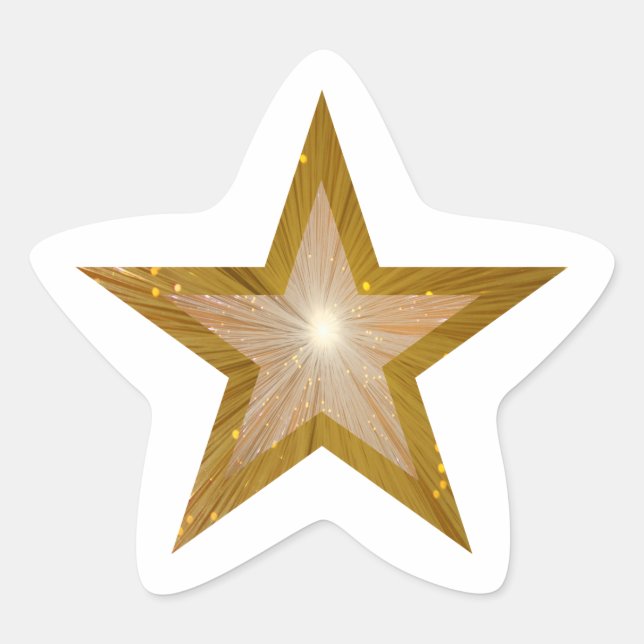 Gold Star star-shape sticker white (Front)