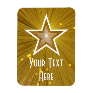 "Gold" Star 'Text' flexible magnet vertical