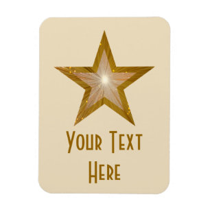 "Gold" Star 'Text' flexible magnet vertical cream