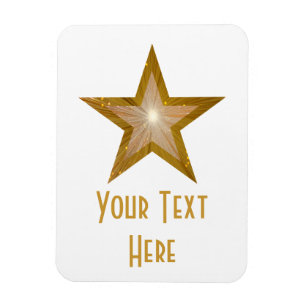 "Gold" Star 'Text' flexible magnet vertical white