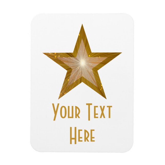 "Gold" Star 'Text' flexible magnet vertical white (Vertical)