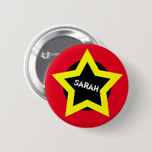 Gold Star & Top Fashion - Sarah (name) 2 Inch Round Button