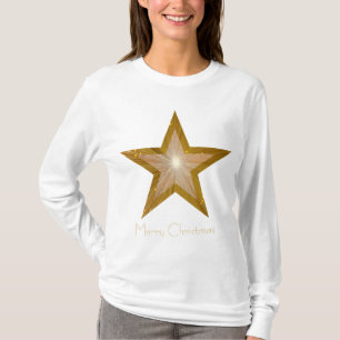 Gold Star 'two tone' text long sleeve t -shirt T-Shirt