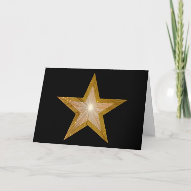 Gold Star two tone 'Well Done' card black (Front)
