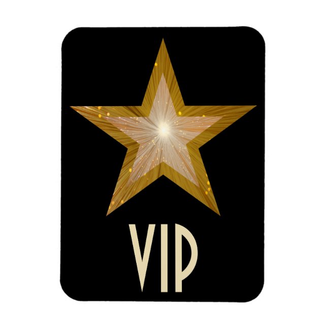 "Gold" Star 'VIP' flexible magnet black (Vertical)
