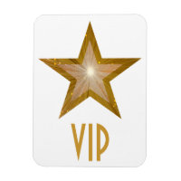 "Gold" Star 'VIP' flexible magnet white