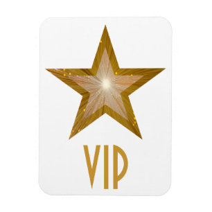 "Gold" Star 'VIP' flexible magnet white