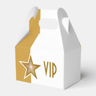 Gold Star VIP gold white vertical Favor Box