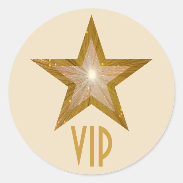 "Gold" Star VIP round sticker cream (Front)