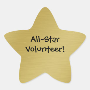 Gold Star Volunteer Recognition Sticker