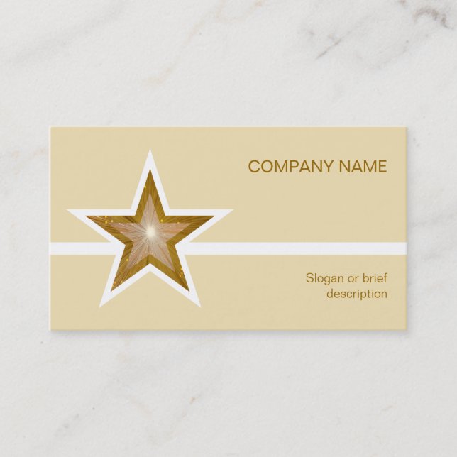 Gold Star white line business card cream (Front)