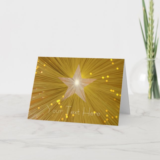 Gold Star 'Your Text' greetings card front text (Front)