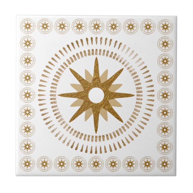 Gold Starburst Medallion Tile (Front)