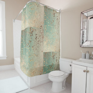 Gold Stardust on Sea Green 