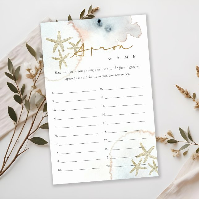 Gold Starfish Apron Memory Bridal Shower Game Flyer (Creator Uploaded)