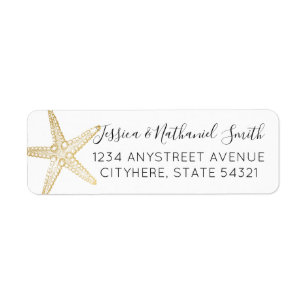 Gold Starfish Elegant Address