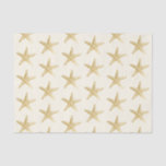 Gold Starfish Tan and Ivory Coastal Theme Tissue Paper<br><div class="desc">Beachy Wedding or Christmas Tissue Paper with a gold starfish on an off-white ivory background. The tropical design is a unique way to celebrate a holiday on the coast, or as part of a coordinated gift wrapping set for a beach wedding bridal party or shower. Other colours and matching accessories...</div>