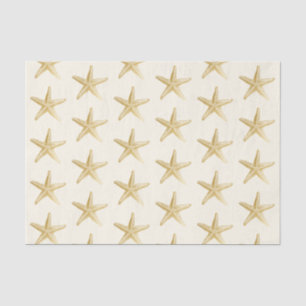 Gold Starfish Tan and Ivory Coastal Theme Tissue Paper