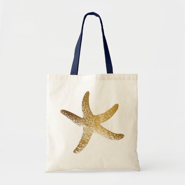 Gold Starfish Tote Bag (Front)