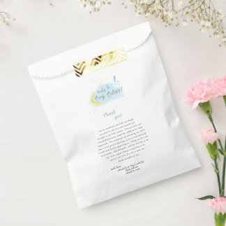 Gold Starlit Baby Boy Bliss Stork Special Delivery Favour Bag