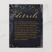 Gold Starry Night Wedding Invitation Details