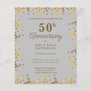 Gold Stars 50th Anniversary Budget Invitation