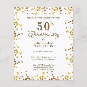 Gold Stars 50th Anniversary Budget Invitation