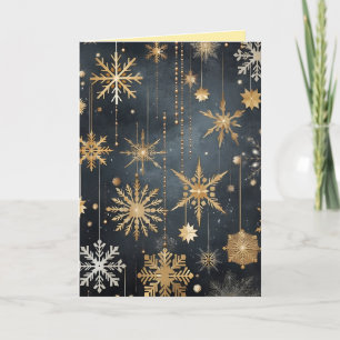 gold stars black luxury christmas holiday card