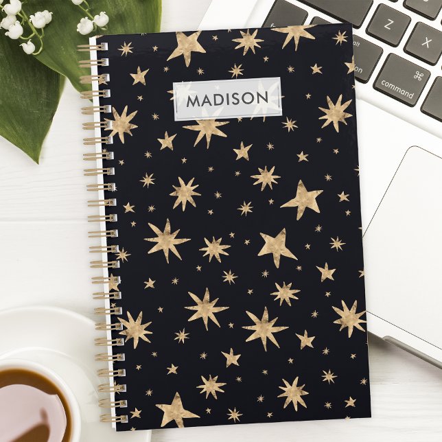 Gold Stars Black Sky tendance Starry (Créateur téléchargé)