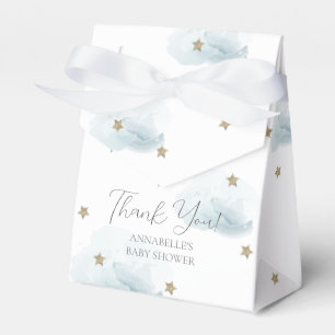 Gold Stars & Blue Clouds Baby Shower Favor Box
