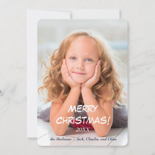 Gold Stars Blue Modern Christmas Holiday Card