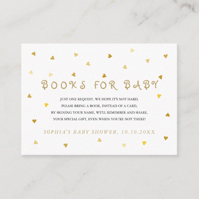 Gold Stars Books for Baby Request Enclosure Card (Front)