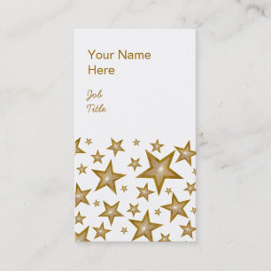 Gold Stars business card white portrait