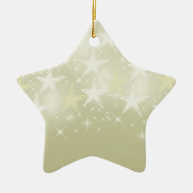 Gold Stars Ceramic Ornament (Front)
