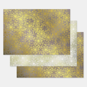 gold stars,Christmas+ paper, winter+patte, merry+x Wrapping Paper Sheet