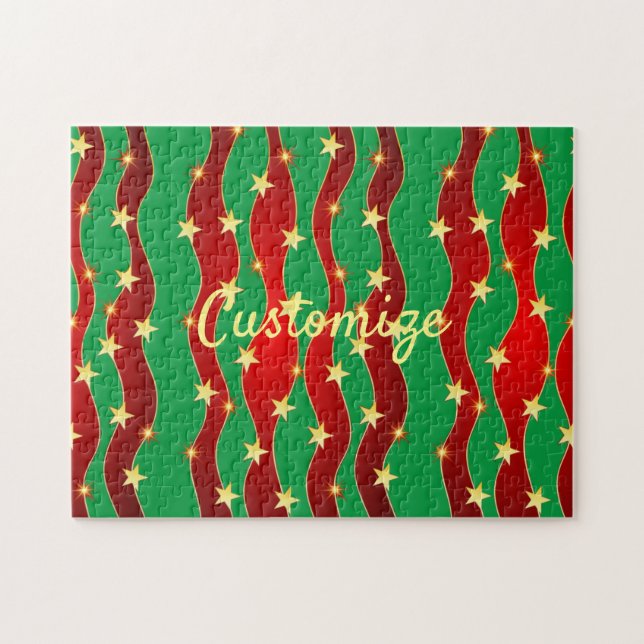 Gold Stars Christmas Sky Thunder_Cove  Jigsaw Puzzle (Horizontal)