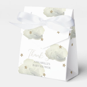 Gold Stars & Clouds Baby Shower Favor Box