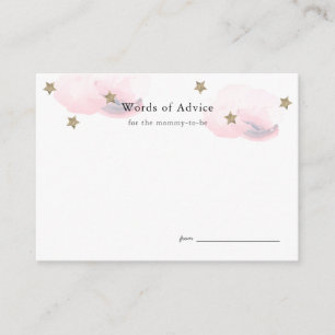 Gold Stars et nuages roses Cartes Baby showers