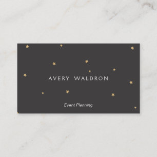 Gold Stars Event Planner Black Business Card