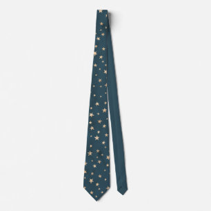Gold Stars Galaxy Cravate bleu