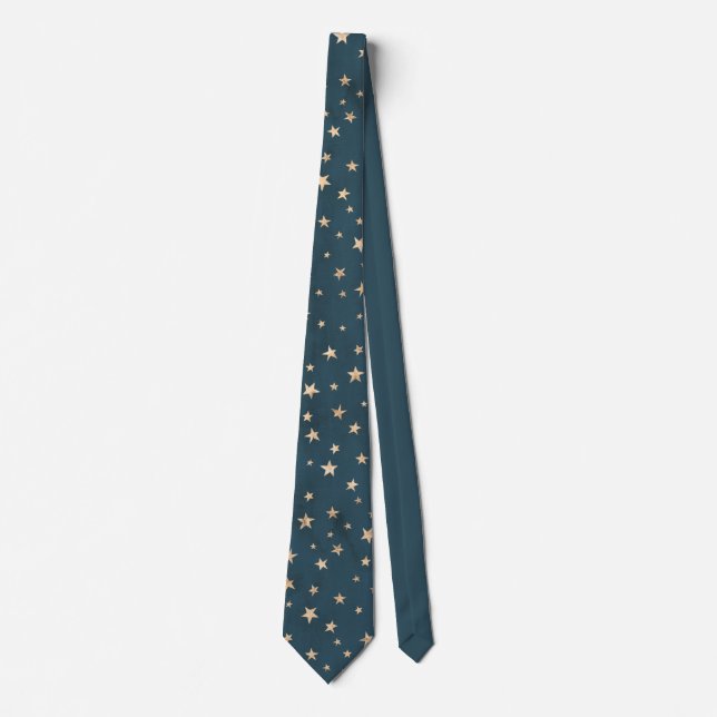 Gold Stars Galaxy Cravate bleu (Devant)