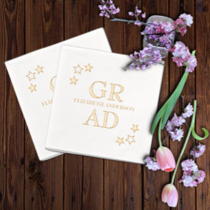 Gold Stars Grad Foil Napkins