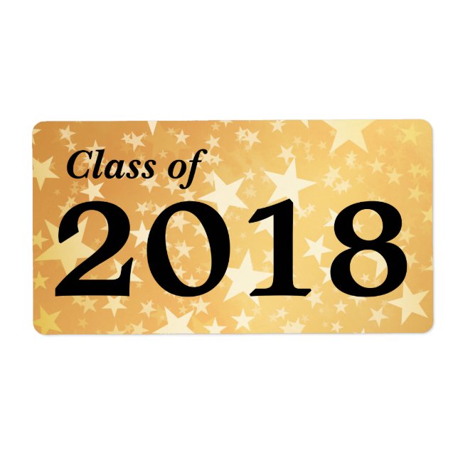 Gold Stars Graduate Class Of 2018 | Water Bottle (Front)